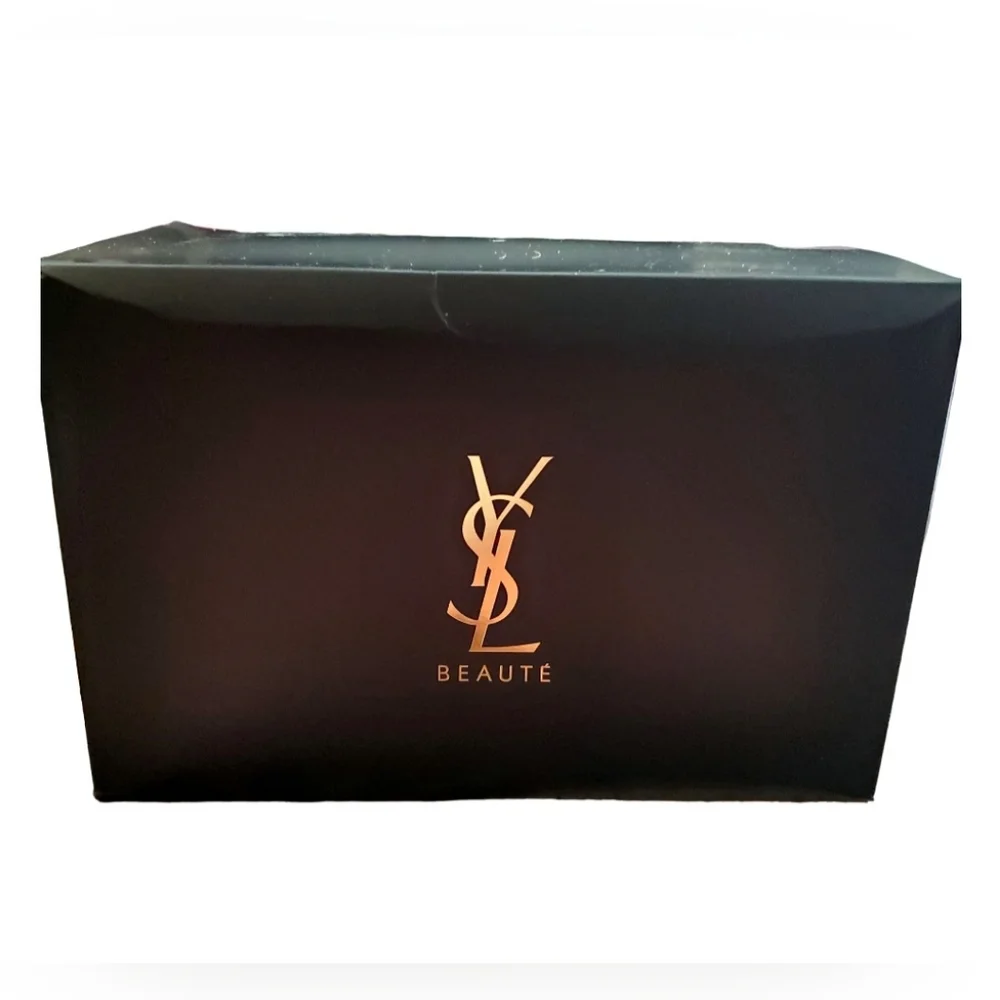 Ysl Yves Saint Laurent premium zipper vanity makeup case black noir New in box